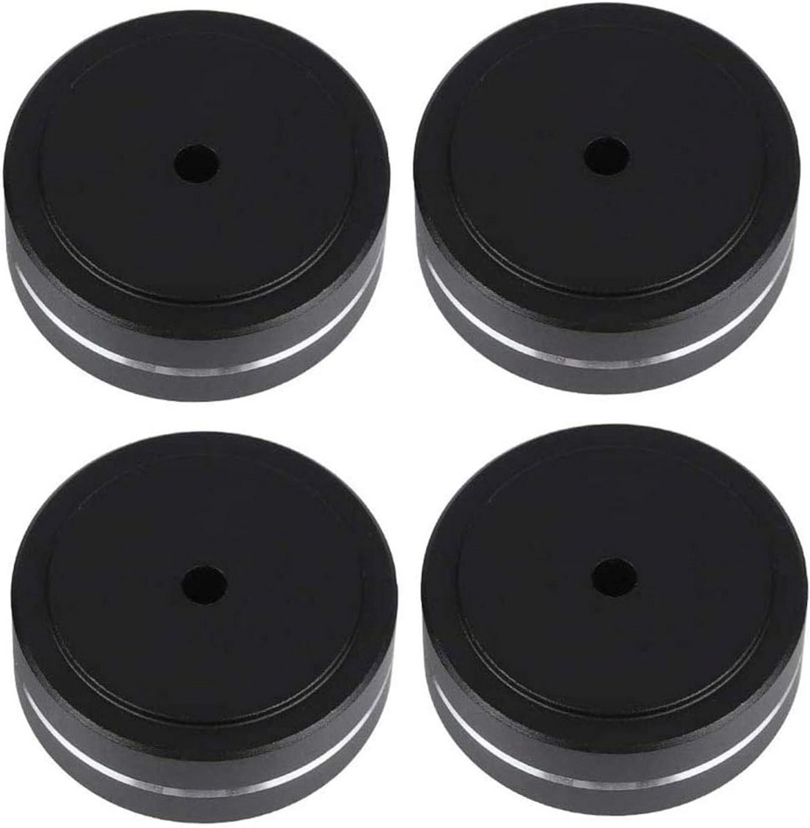 Set van 4 Aluminium Luidspreker Isolatievoeten met Rubberen Ringen voor Audioapparatuur