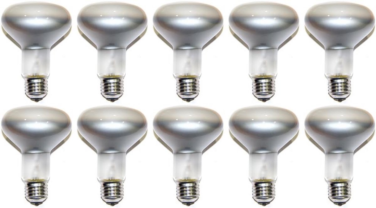 10x R80 Reflector Gloei- en Verlichting, 60W E27 Fitting, 460 Lumen