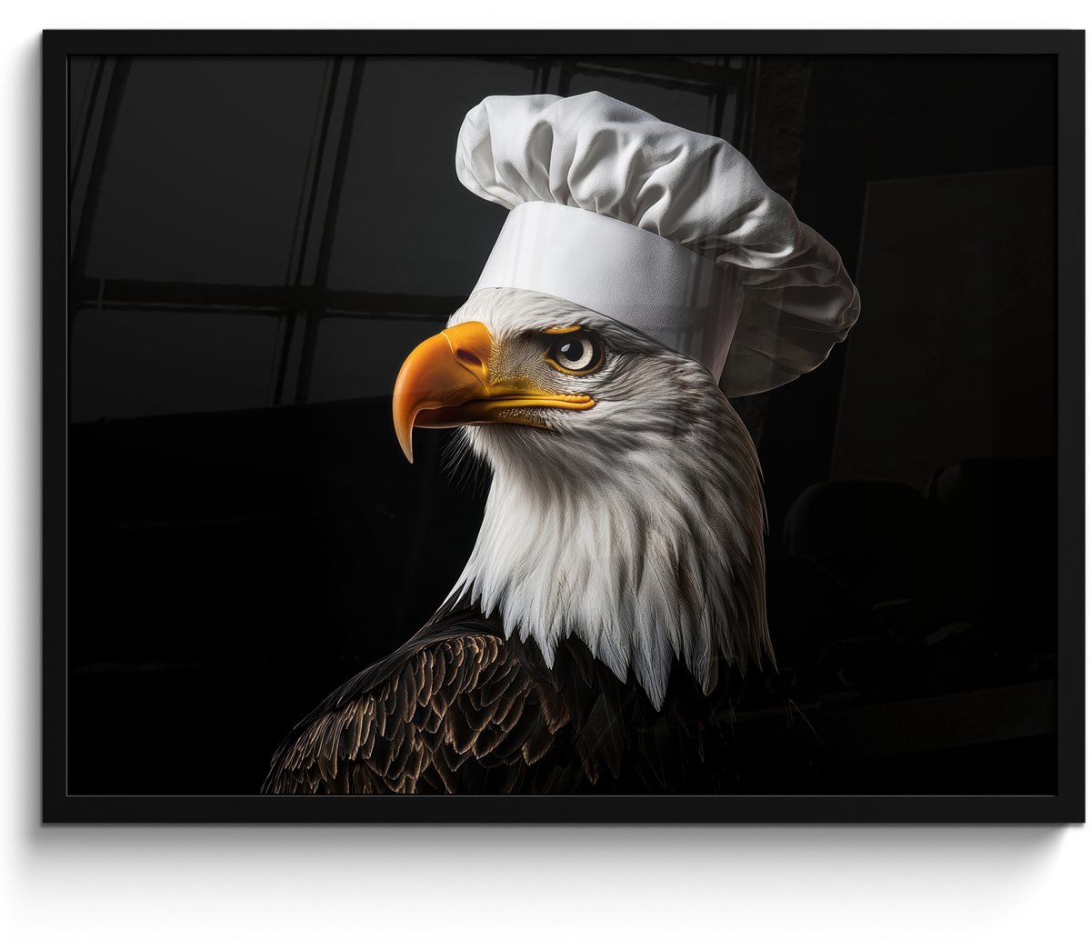 FrameYourWall Fotolijst inclusief poster - Posterlijst 70x50 cm - Posters - Arend -Amerika - Koksmuts - Vogel - Stoer - Foto in lijst - Keuken decoratie muur - Wanddecoratie accessoires - Muurdecoratie - Schilderijen Koksmuts - Adelaar