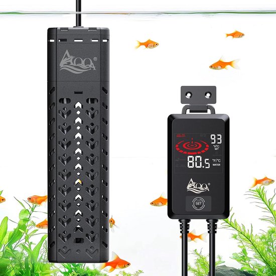 Aquarium Verwarmer - Aquarium Heater - Water Temperatuur Regelen - Roestvrij Staal - 500W - Zwart