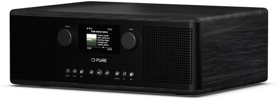 Pure Classic C-D6i - La charmante radio Internet tout-en-un, Zwart/ Frêne