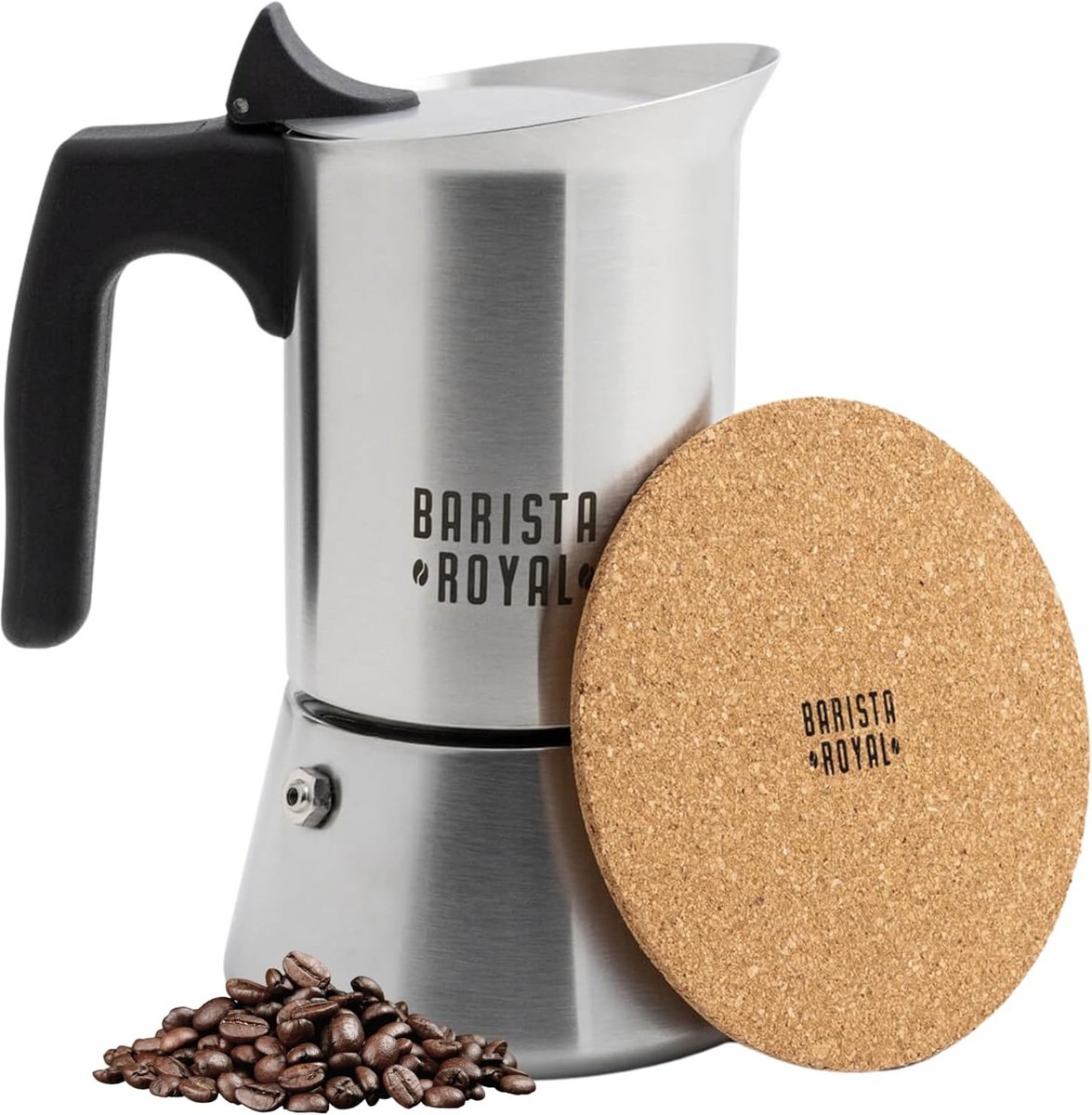 Espressomaker RVS voor 6 Kopjes - Mokkakan Geschikt voor Alle Warmtebronnen