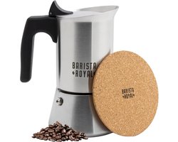 Espressomaker RVS voor 6 Kopjes - Mokkakan Geschikt voor Alle Warmtebronnen