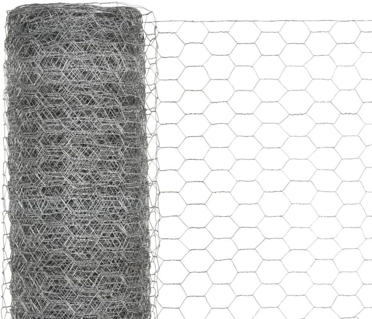 Gealvaniseerd Draadgaas Rol - 25 Meter Lang, 1.2 Meter Hoog - Zeshoekig Raster voor Tuin,