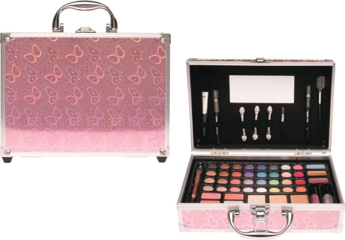 Vedes make-up koffer vlinder met 24 oogschaduw en accessoires.