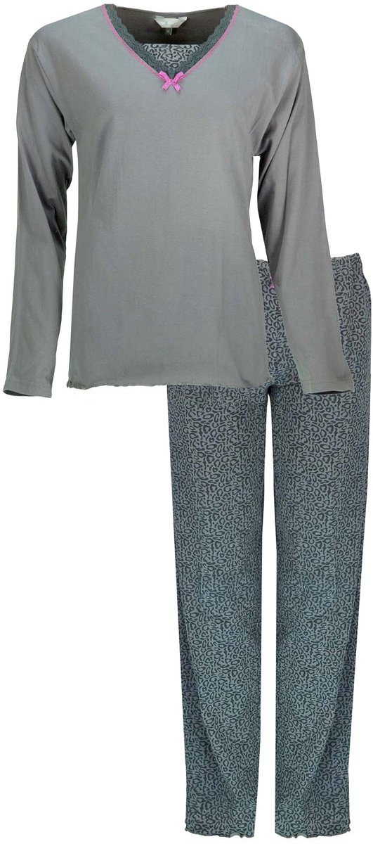 Irresistible Dames Pyjama - Lange Mouwen - V Hals - Khaki Groen
