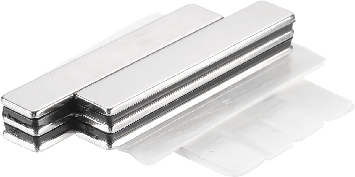 6 Rechthoekige Sterke Magneten voor Kantoor en Koelkast 50x10x2 mm