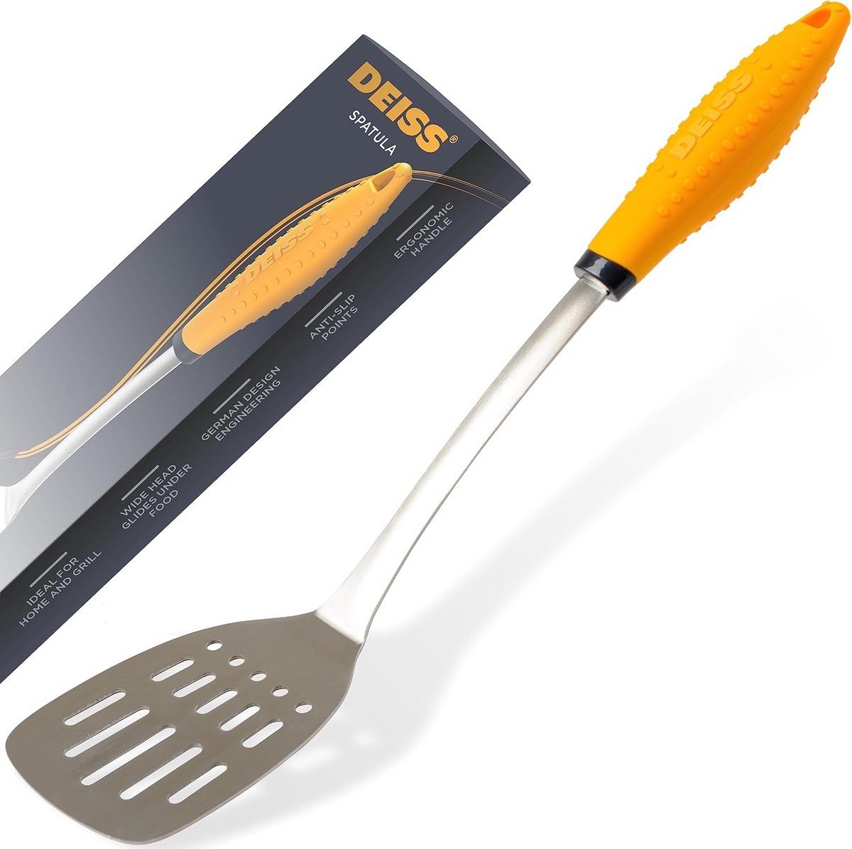 Heavy Duty Keukenspatel & Grillspatel van RVS met Sleuven voor Grillen en Bakken