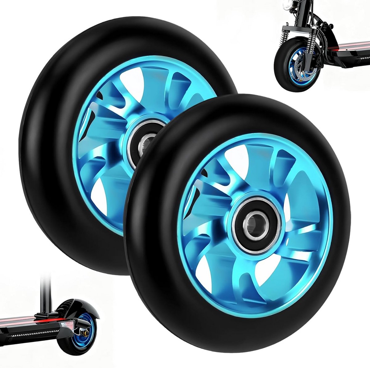 2-Pack Steppenwiel Set 100mm Aluminium Alloy & PU voor Stuntstep