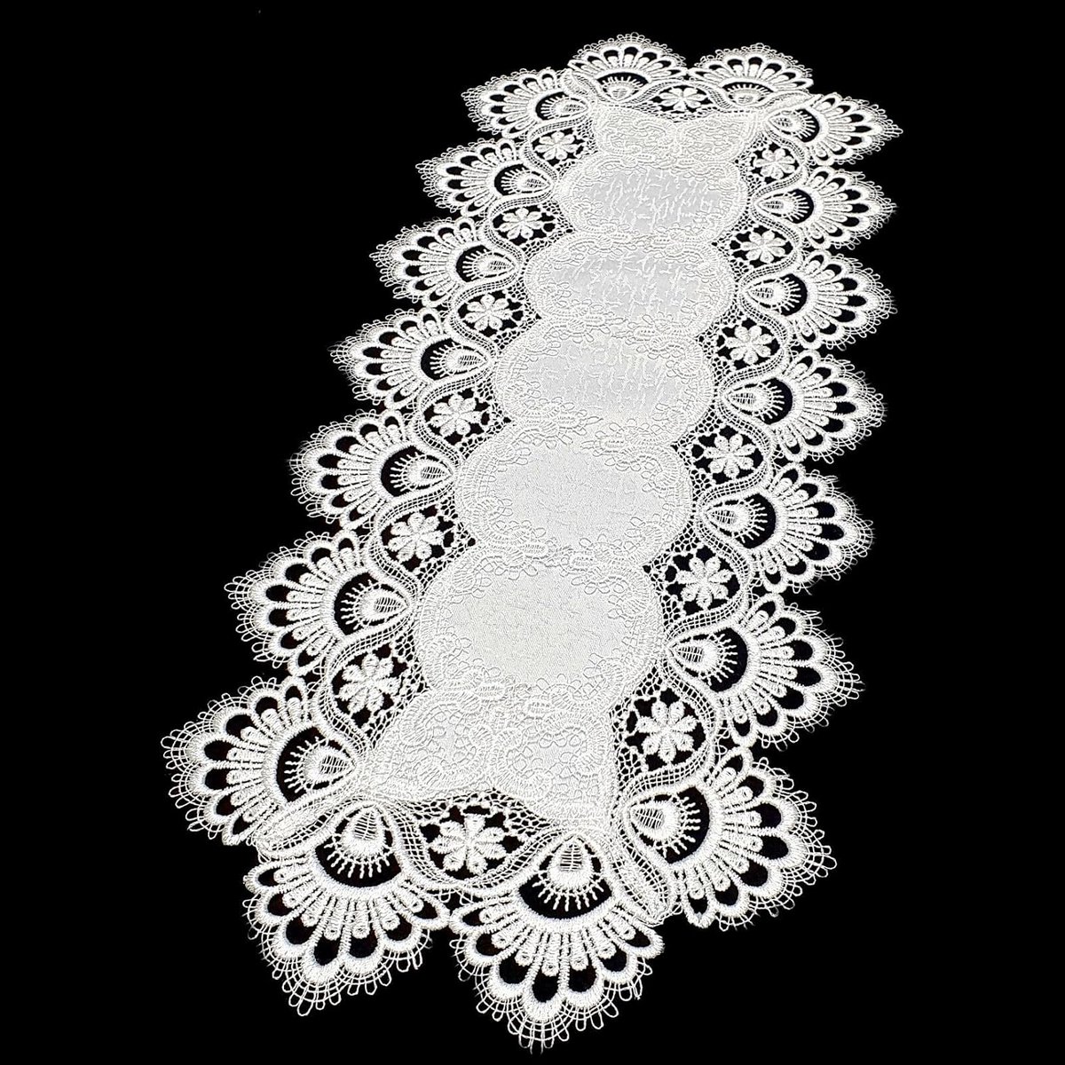 Ronde Tafelloper van Oud Wit Kant voor Decoratie (20 cm)