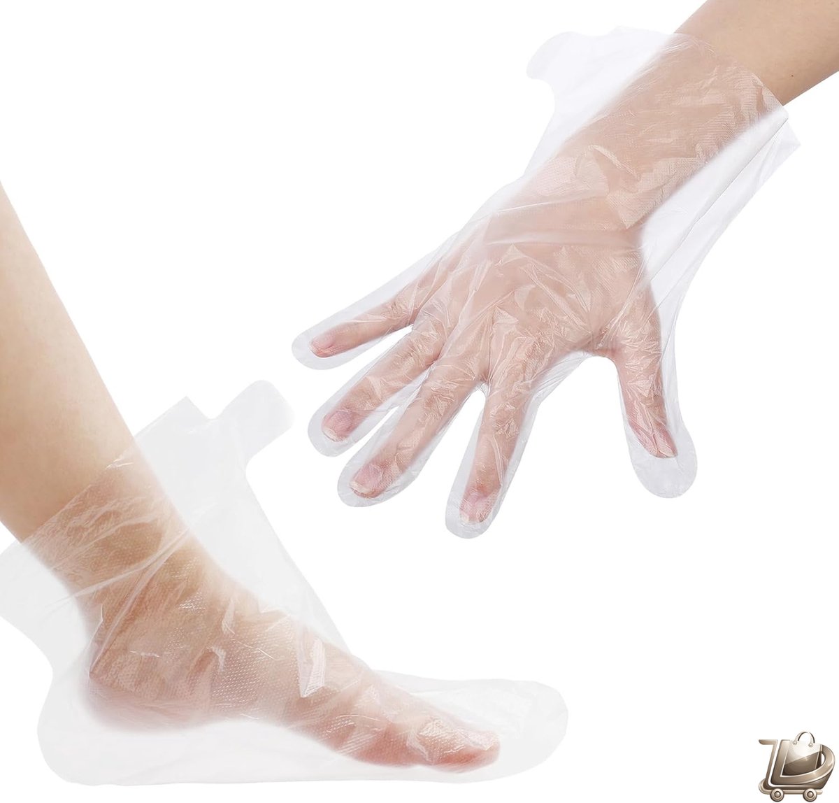 Wegwerp Paraffine Handschoenen en Sokken Set - 200 Stuks Transparant Plastic - Voor Handen en Voeten - Paraffinebad Spa Accessoires - Plastic Voetmasker en Handmasker Liners - Professioneel en Thuisgebruik