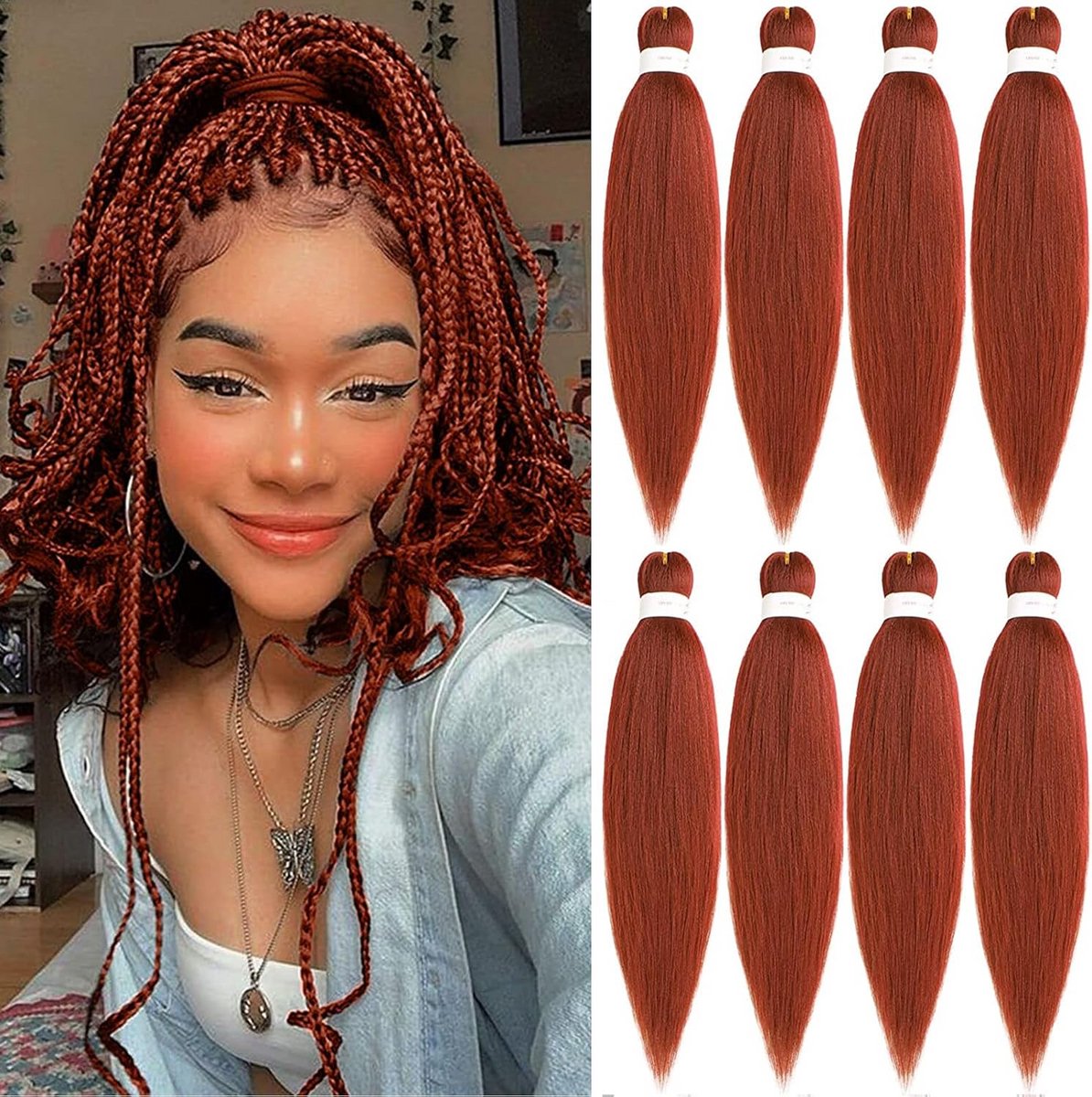 Voorgerekt Vlechthaar 66 cm voor Boxbraids en Vlechten Synthetisch Yaki Textuur