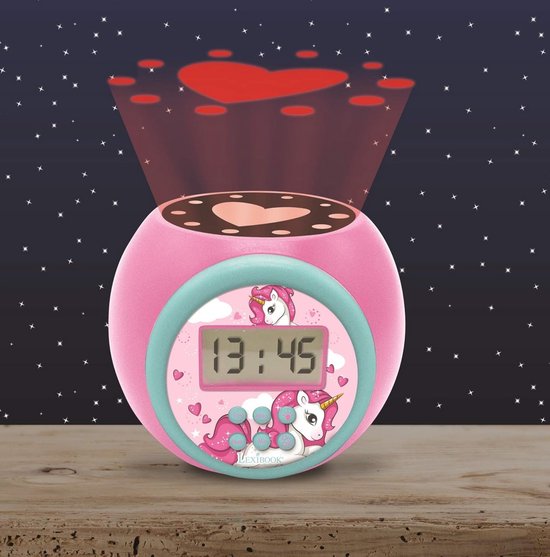 Projectie Wekker met Nachtlamp Functie en Snooze - Roze Eenhoorn Kinderwekker met LCD Scherm — afbeelding 4