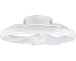 REALITY PAJALA - Ventilator - Wit mat - incl. 1x SMD 22 W - Afstandsbediening - Geintegreerde dimmer - Traploos instelbare lichtkleur - 3 snelheidsinstellingen - Geheugenfunctie via de afstandsbediening - Zomer- en wintermodus