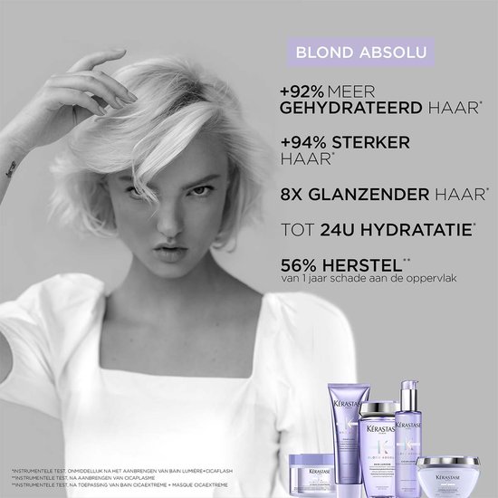 Kérastase Blond Absolu Cicaflash - Fondant Fortifiant Profond - Après-Shampoing Réparateur & Anti-Casse - Acide Hyaluronique & Edelweiss - Cheveux Blonds Décolorés ou Méchés - 250ml
