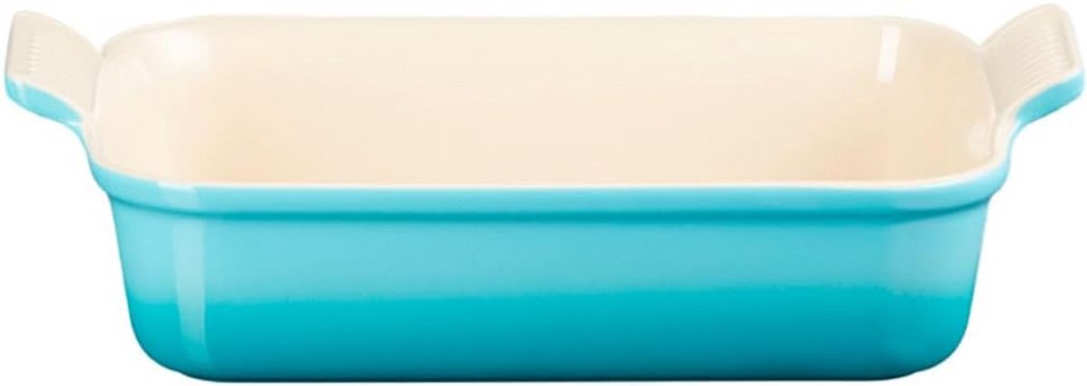 Rechthoekige Ovenschaal Aardewerk 19 cm 1.1 Liter Groenblauw