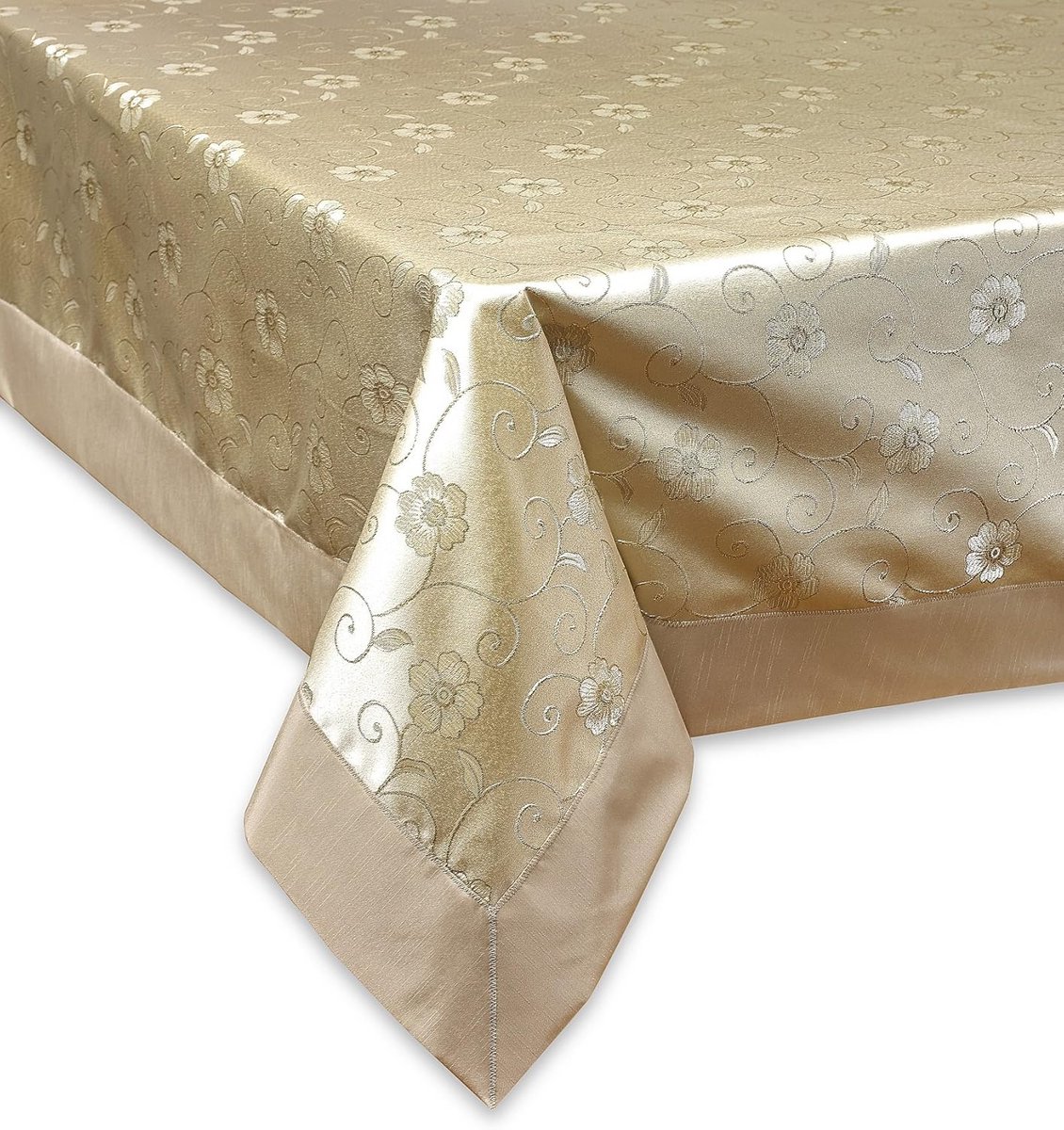 Linnen Look Tafelkleed met Bloemendesign