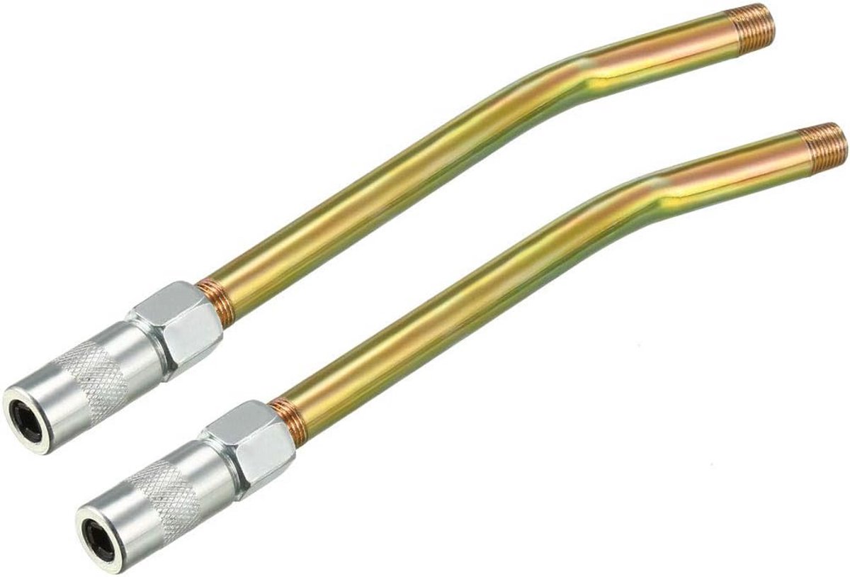 2 Stuks Smeernippel Verlengbuis met Verstelbaar Smeervet Mondstuk 1/8" NPT