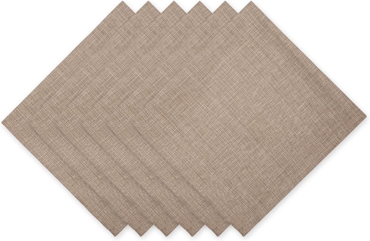 Servetten Set van 6 Katoen 51x51 cm Champignonkleur