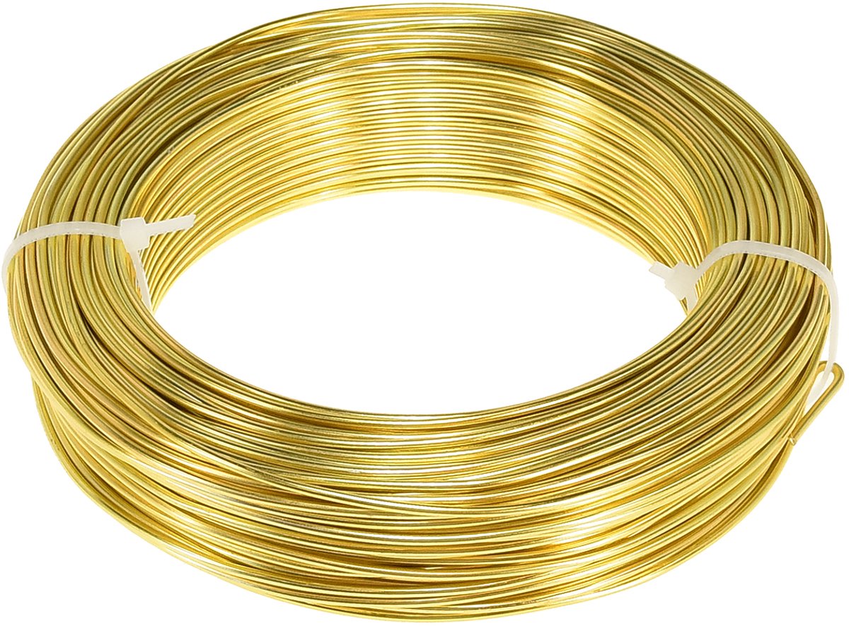 Hobbydraad goud Ø2mm 60m aluminiumdraad voor decoratie, sieraden, bloe