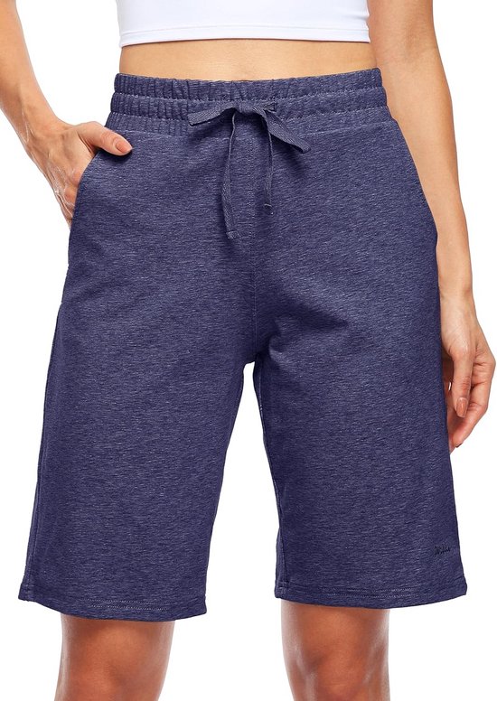 Dames Bermudashorts Katoen 10 Inch Lange Shorts voor Yoga en Sport met Zakken — afbeelding 5
