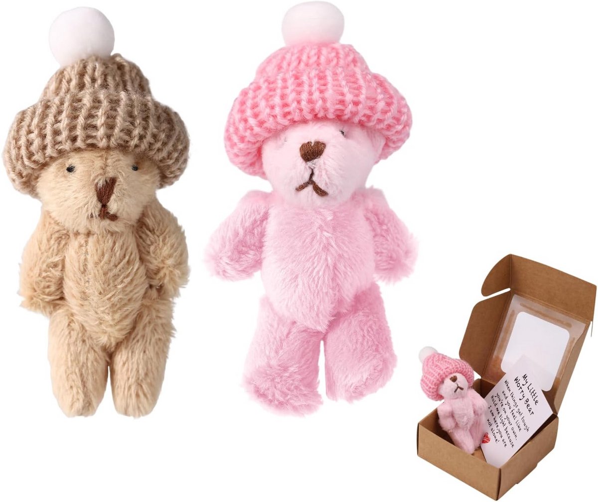 2 Sets Kleine Teddyberen in Geschenkdoos met Inspiratiekaart