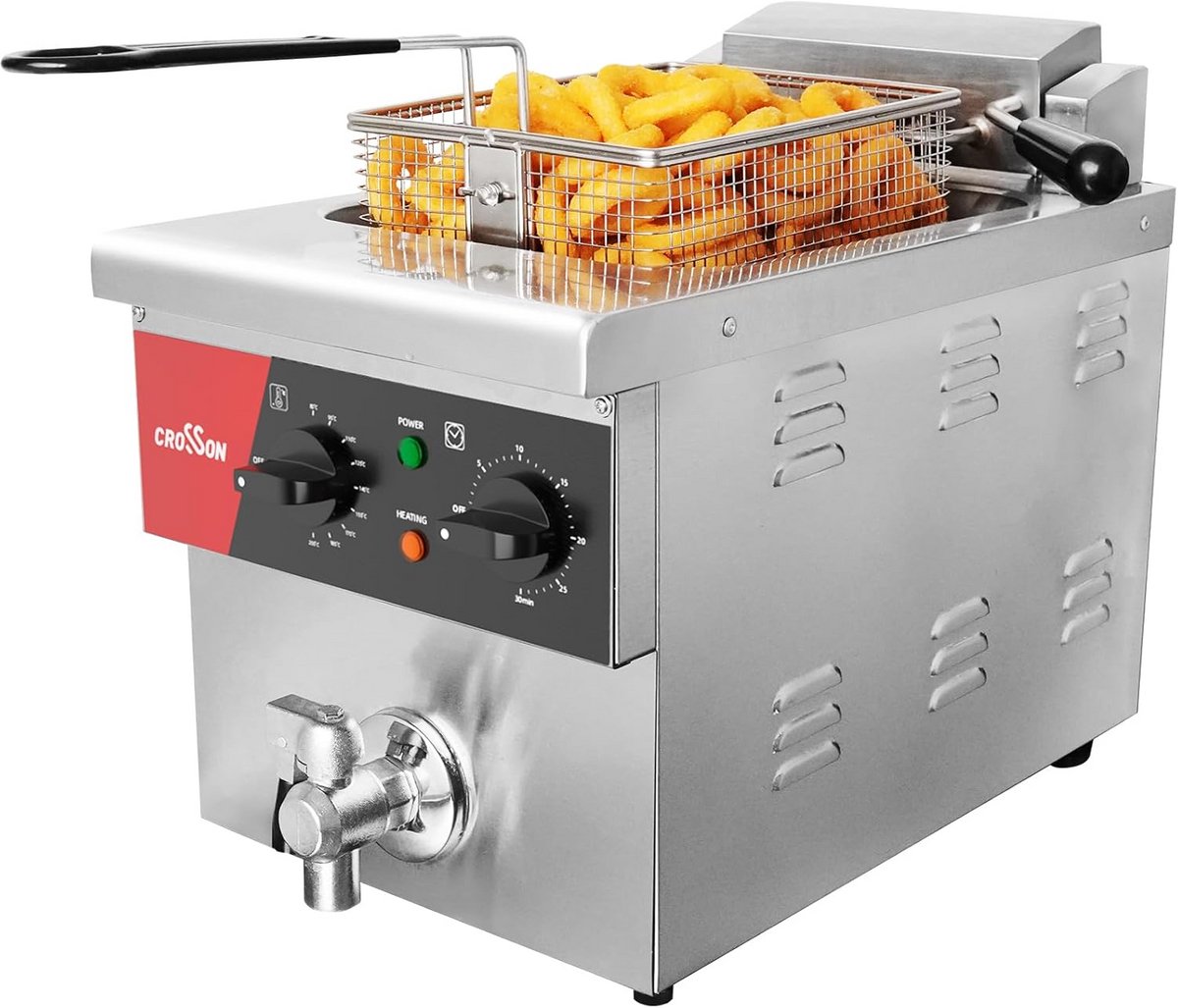 Professionele Elektrische Frituurpan 8 Liter - RVS Werkbladmodel