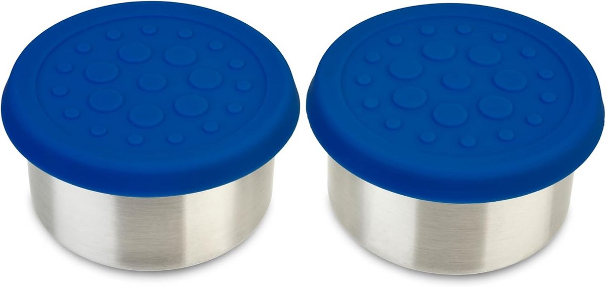 Set van 2 Lekdichte Roestvrijstalen Mini Boterhamdoosjes met Silicone Deksel