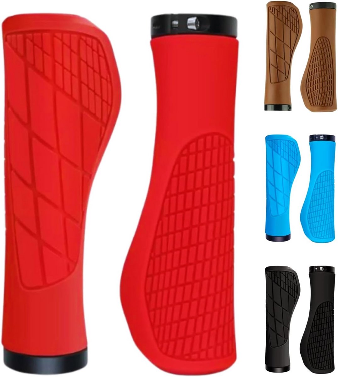 Ergonomische Fietshandvatten Rubber MTB/Stadsfiets 132mm | Comfort & Stabiliteit