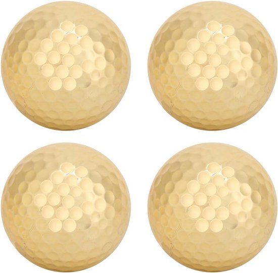 Set van 4 Vergulde Golfballen - Duurzaam Dubbellaags voor Lange Afstand — afbeelding 3
