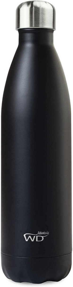 Zwarte Thermosfles RVS 750 ml - Isolerende Drinkfles voor Warm en Koud
