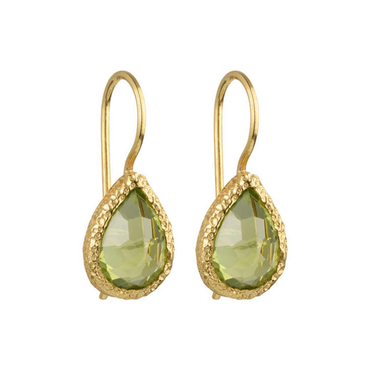I'M ME JEWELLERY - druppel oorbellen - peridot - 24 karaats vermeil goud