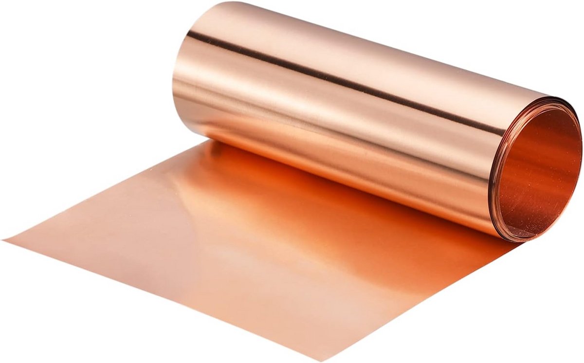 Zuivere Koperfolie Rol 0,05 mm - Flexibel Plaatmetaal voor Elektronica en Ambachten