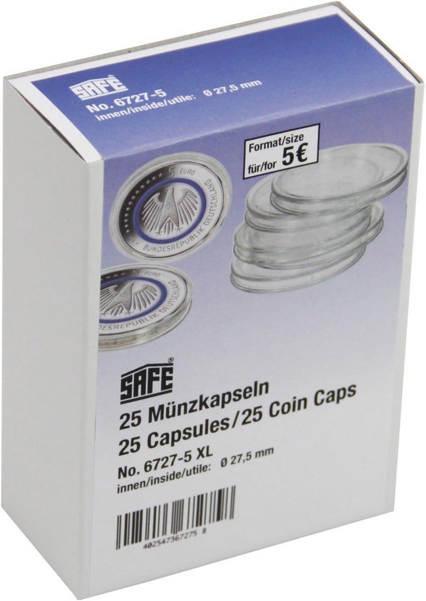 Muntcapsules XL 27,5 mm - Spaarpak van 25 Stuks voor Veilig Bewaren