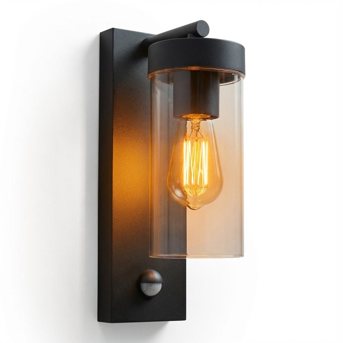 Luminize® Buitenlamp met Bewegingssensor - Wandlamp met Sensor - 15x9x26cm - E27 Fitting - Zwart