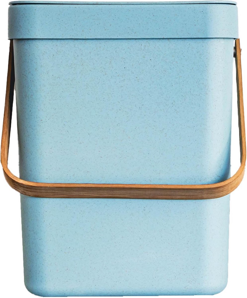 Compacte Tafelafvalemmer 5 Liter Keuken of Kantoor met Bamboe Handvat