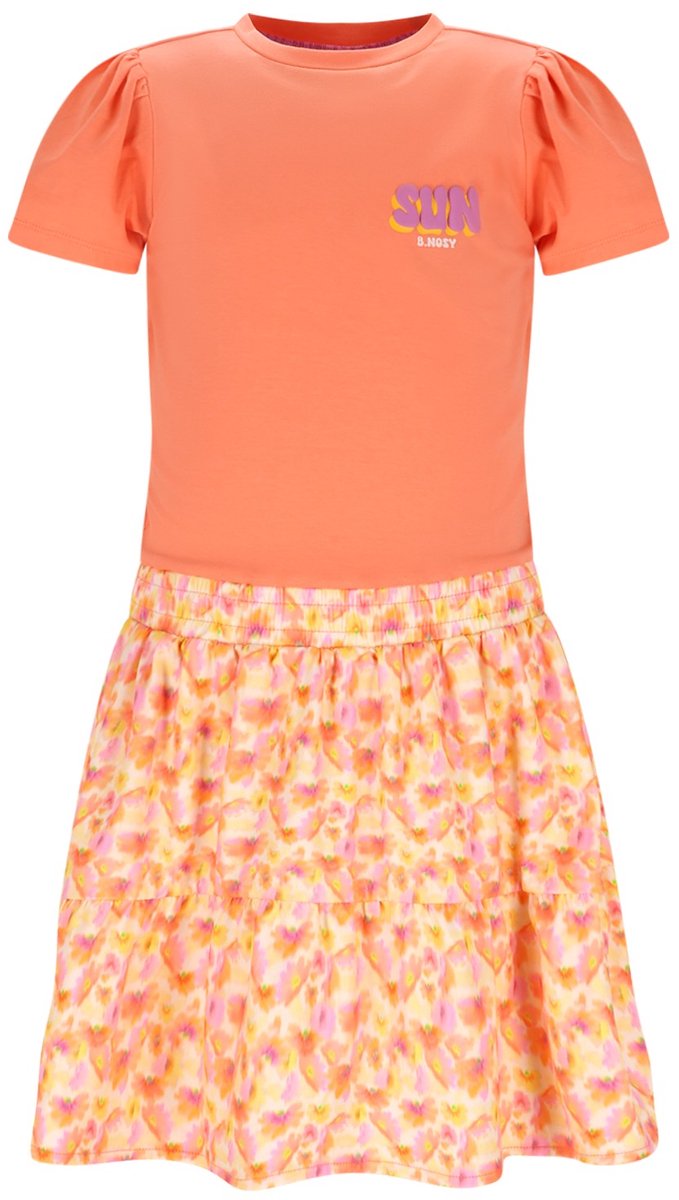 B.Nosy Y602-5815 meisjes jurk oranje - Maat 134/140