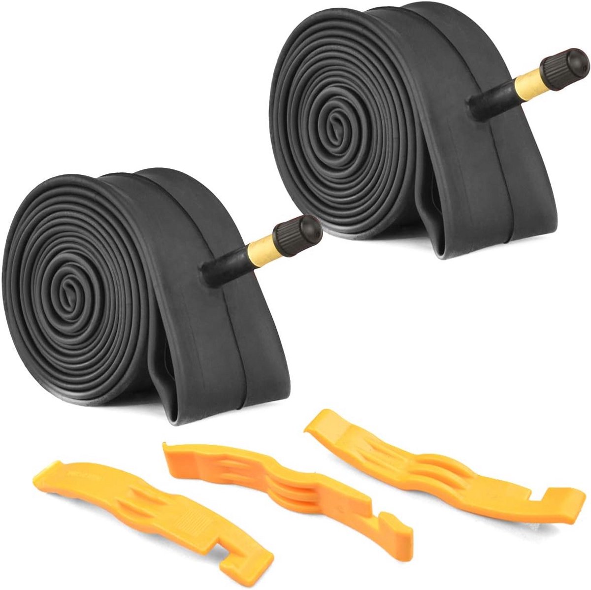 2 Stuks Fietsbinnenband 20 Inch Schrader & 3 Bandenlichters - Anti-Lek