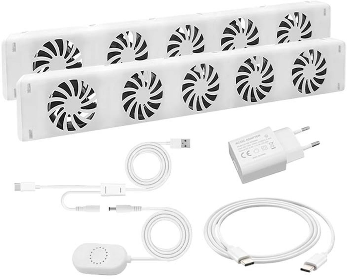 Bol.com QH TurboBooster radiator ventilator duo set- Energiezuinig – 2 x zo snel warm - Tot 22% energiebesparing – Simpel te pla... aanbieding