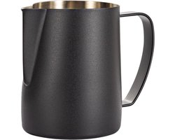 RVS Melkopschuimkan 600ml voor Barista Latte Art Espresso Zwart
