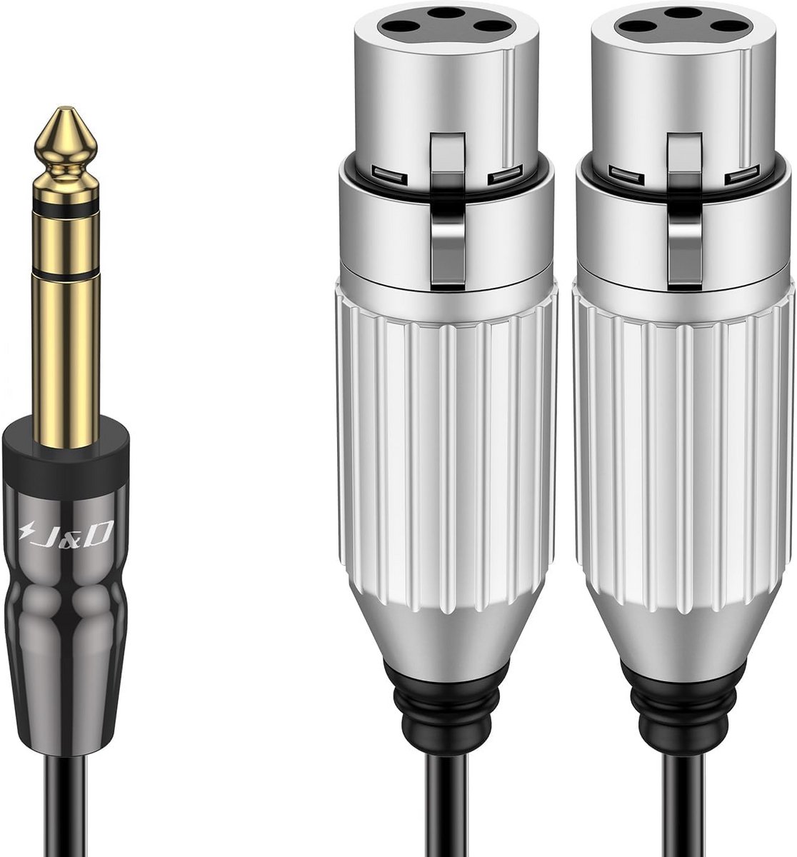 Y-Splitter Kabel: 2x XLR Vrouwelijk naar 1/4 Inch TRS Mannelijk Audio Adapter