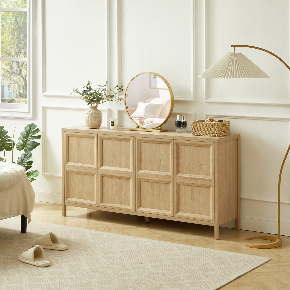 PHOEBE CAT Dressoir - TV-meubel - Halmeubel - Houtnerfafwerking - 160x40x80 cm