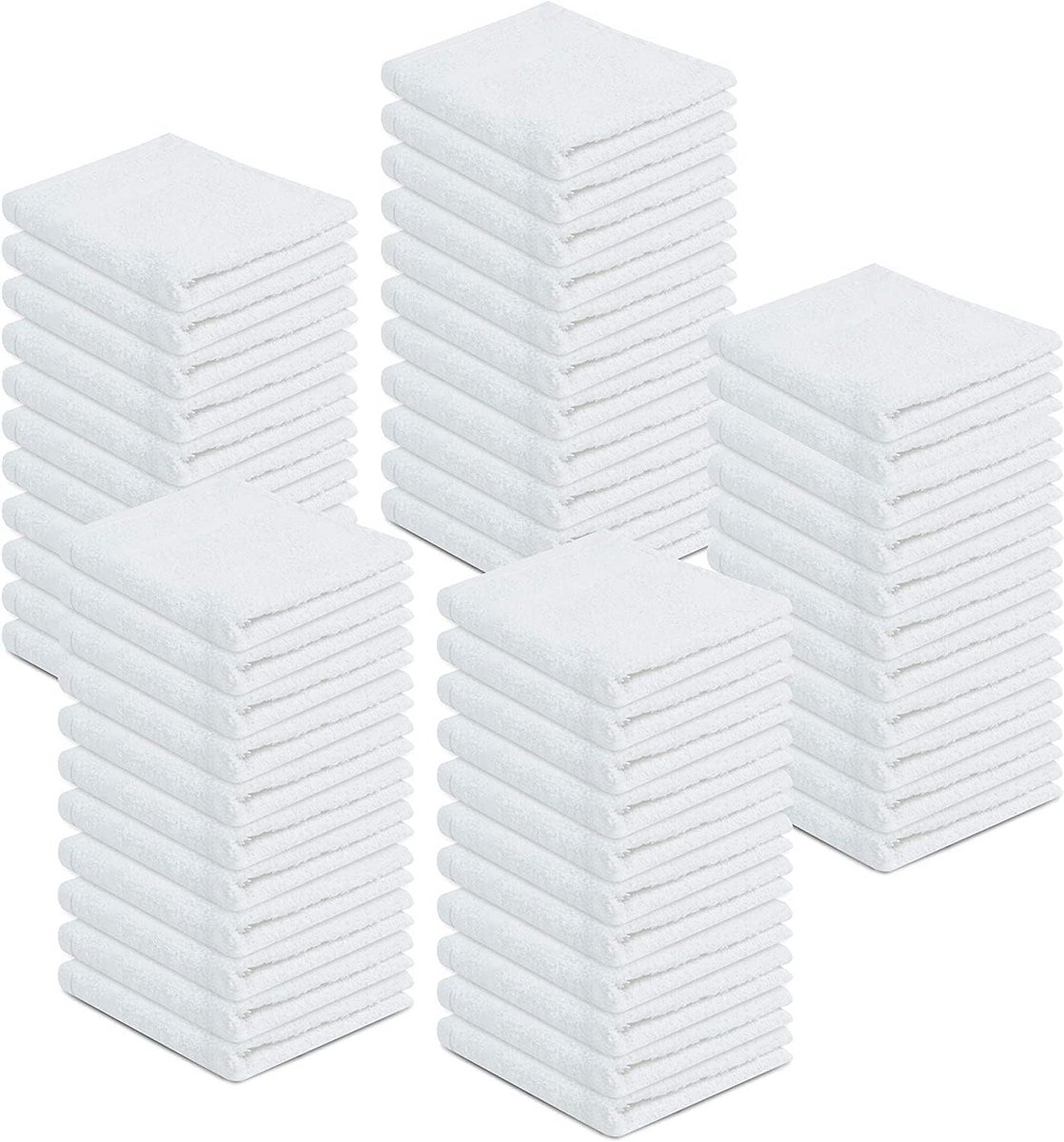 Set van 100 Witte Katoenen Keukendoeken - Zeer Absorberend en Duurzaam