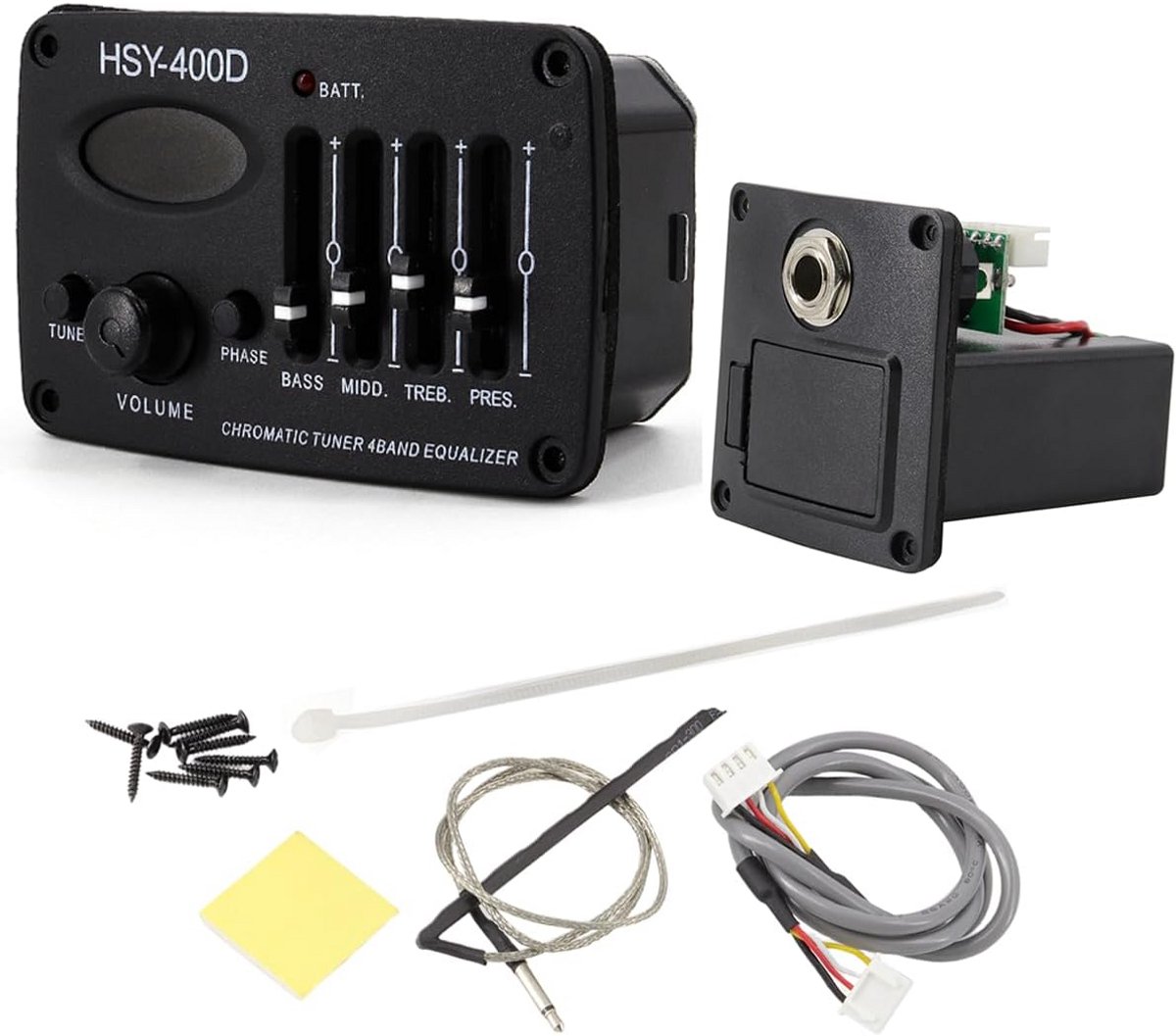 4-Band Gitaar Equalizer Akoestische Gitaar Preamp met Piezo Element