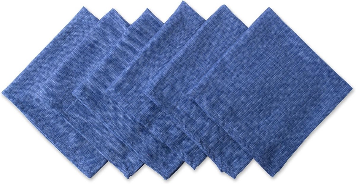 Set van 6 Stoffen Servetten Marineblauw 50x50 cm Multikleurige Collectie