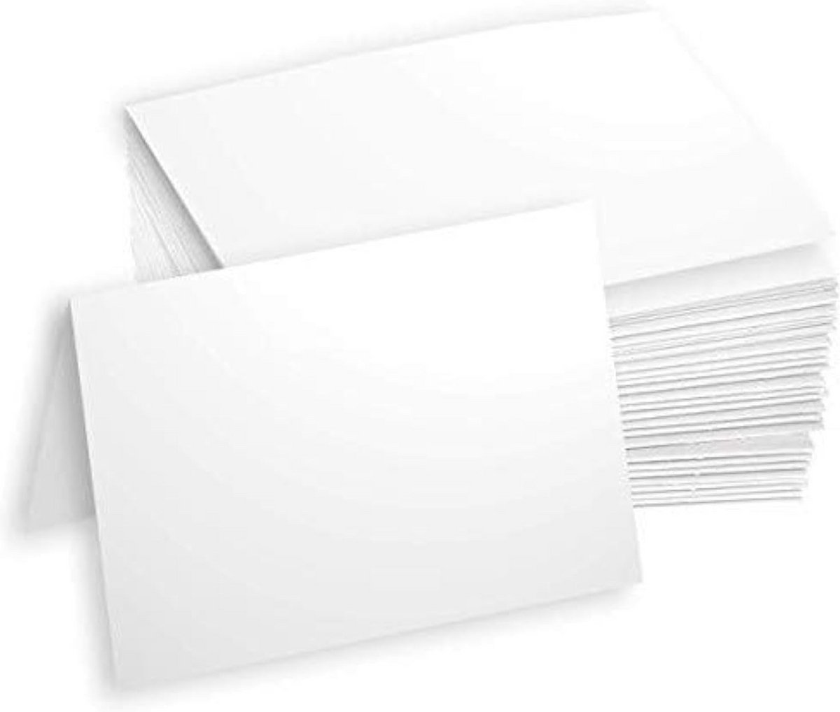 100x Witte Vouwkaarten 5x7 Inch - Dik Karton Onbedrukt - Voor Uitnodigingen en Bedankkaartjes
