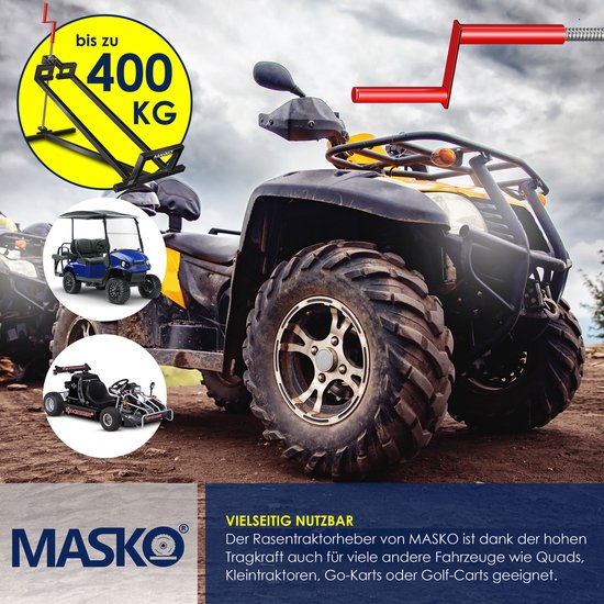 MASKO® Zitmaaierkrik 400kg Lift voor Zitmaaier - Zitmaaierlift Krik Systeem - Zwart van Merkloos	 — afbeelding 3