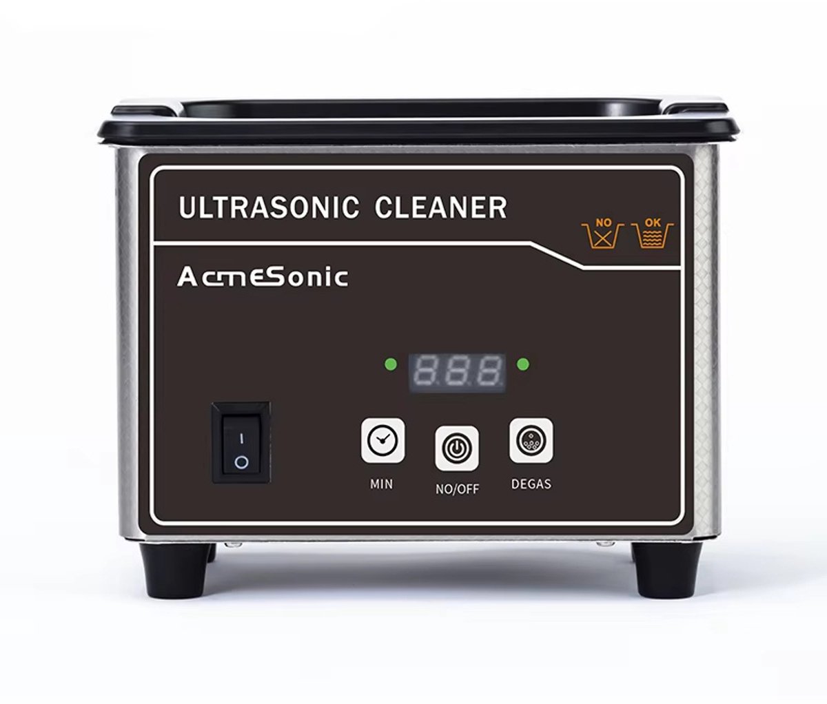 EAFC - Ultrasone reiniger Machine Roestvrij staal Ultrasone reinigingsmachine Digitale verwarming Timer Sieradenreiniging voor commercieel persoonlijk thuisgebruik (0.8L)