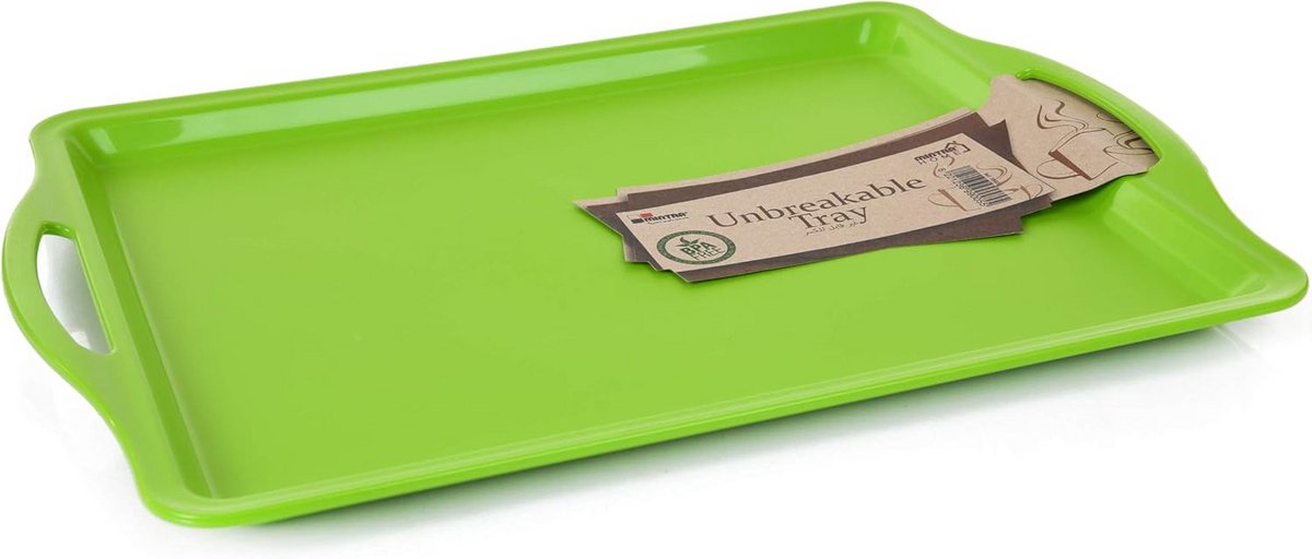 Duurzaam groen serverblad met handvaten voor binnen en buiten