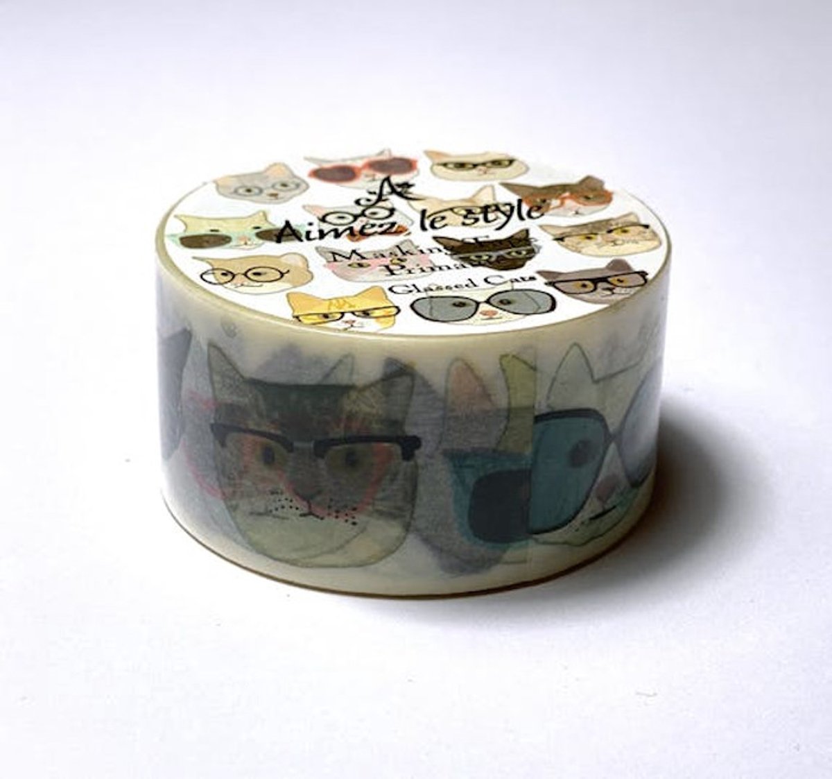 Washi tape Glassed Cat – 2 rollen van 28 mm x 7 m